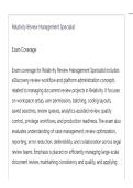 Relativity Review Management Specialist ACTUAL EXAM LATEST UPDATE THIS YEAR QUESTIONS AN DETAILED ANSWERS&lowbar;compressed