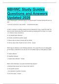 NBHWC Study Guides Questions and Answers Updated 2026