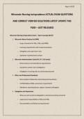 Wisconsin Nursing Jurisprudence ACTUAL EXAM QUESTIONS AND CORRECT VERIFIED SOLUTIONS LATEST UPDATE THIS YEAR &ndash; JUST RELEASED
