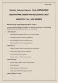 Maryland Stationary Engineer &ndash; Grade 1 ACTUAL EXAM QUESTIONS AND CORRECT VERIFIED SOLUTIONS LATEST UPDATE THIS YEAR &ndash; JUST RELEASED