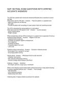 NUR 180 FINAL EXAM QUESTIONS WITH VERIFIED ACCURATE ANSWERS