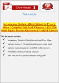 Introductory Statistics &lpar;10th Edition&rpar; Test Bank Chapters 1&ndash;15 &vert; Prem S&period; Mann 2026 Study Guide&comma; Practice Questions & Verified Answers