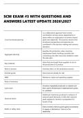 SCM EXAM &num;3 WITH QUESTIONS AND  ANSWERS LATEST UPDATE 20262027