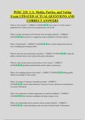 POSC 225&colon; U&period;S&period; Media&comma; Parties&comma; and Voting  Exam UPDATED ACTUAL QUESTIONS AND  CORRECT ANSWERS