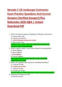 Compilation Bundle for Nevada C-10 Landscape Contractor Exams Questions And Correct Answers &lpar;Verified Answers&rpar; Plus Rationales 2026 Q&A &vert; Instant Download Pdf