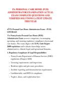 PA PERSONAL CARE HOME &lpar;PCH&rpar;  ADMINISTRATOR EXAMINATION ACTUAL  EXAM COMPLETE QUESTIONS AND  VERIFIED SOLUTIONS LATEST UPDATE  THIS YEAR