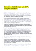Simulation Model F Exam with 100&percnt; Complete Solutions