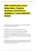 HESI Fundamentals&period; Exam  Study Guide &ndash; Practice  Questions with Answers&period;  GRADED A&plus;&period; Latest 2026&sol;2027  Update&period; 