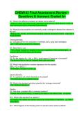 CHEM103 Practice Questions&vert;CHEM103 General Chemistry I W&sol; Lab Final Assessment&vert;CHEM103 Final Assessment Review Exams Package Deal -Solved