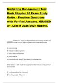Marketing Management Test  Bank Chapter 10 Exam Study  Guide &ndash; Practice Questions  with Verified Answers&period; GRADED  A&plus;&period; Latest 2026&sol;2027 Update&period;  