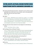 SCYM &lpar;ASCP&rpar; ACTUAL EXAM PAPER 2026 QUESTIONS WITH ANSWERS GRADED A&plus;
