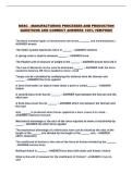 MSSC - MANUFACTURING PROCESSES AND PRODUCTION QUESTIONS AND CORRECT ANSWERS 100&percnt; VERIFIED&excl;&excl;