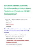 ALOA Certified Registered Locksmith &lpar;CRL&rpar;  Practice Exam Questions With Correct Answers  &lpar;Verified Answers&rpar; Plus Rationales 2026 Q&A &vert;  Instant Download Pdf 