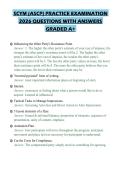 SCYM &lpar;ASCP&rpar; PRACTICE EXAMINATION 2026 QUESTIONS WITH ANSWERS GRADED A&plus;