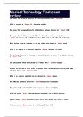 Medical Technology Final exam review