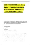 MED-SURG HESI Exam Study  Guide &ndash; Practice Questions  with Answers&period; GRADED A&plus;&period;  Latest 2026&sol;2027 Update&period; 