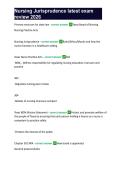 Nursing Jurisprudence latest exam review 2026&period;