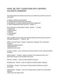 NURS 180 TEST 1QUESTIONS WITH VERIFIED ACCURATE ANSWERS