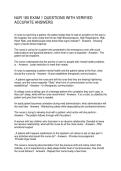 NUR 180 EXAM 1 QUESTIONS WITH VERIFIED ACCURATE ANSWERS