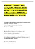 Microsoft Power BI Data  Analyst PL-300Exam Study  Guide &ndash; Practice Questions  with Answers&period; GRADED A&plus;&period;  Latest 2026&sol;2027 Update&period; 