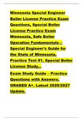 Minnesota Special Engineer  Boiler License Practice Exam  Questions&comma; Special Boiler  License Practice Exam  Minnesota&comma; Safe Boiler  Operation Fundamentals&mdash; Special Engineer's Guide for  the State of Minnesota&comma;  Practice Test &num;1&comma; Special Boiler  Lic