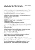 NUR 180 MENTAL HEALTH FINAL PART 1 QUESTIONS WITH VERIFIED ACCURATE ANSWERS
