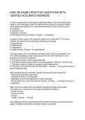 NUR 180 EXAM 2 PRACTICE QUESTIONS WITH VERIFIED ACCURATE ANSWERS