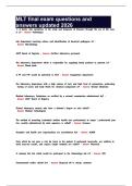 MLT final exam questions and answers updated 2026