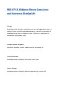 MIS 6713 Midterm Exam Questions and Answers Graded A&plus;