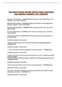 THE GREAT GATSBY REVIEW &lpar;ENTIRE BOOK&rpar; QUESTIONS AND CORRECT ANSWERS 100&percnt; VERIFIED&excl;&excl;