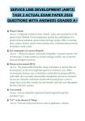 SERVICE LINE DEVELOPMENT &lpar;AMT2&rpar; TASK 3 ACTUAL EXAM PAPER 2026 QUESTIONS WITH ANSWERS GRADED A&plus;