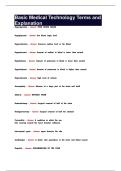 Basic Medical Technology Terms and Explanation