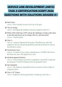SERVICE LINE DEVELOPMENT &lpar;AMT2&rpar; TASK 3 CERTIFICATION SCRIPT 2026 QUESTIONS WITH SOLUTIONS GRADED A&plus;