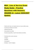 NHA - Line of Service Exam  Study Guide &ndash; Practice  Questions with Answers&period;  GRADED A&plus;&period; Latest 2026&sol;2027  Update&period;  
