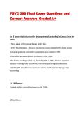 PSYC 388 Final Exam Questions and Correct Answers Graded A&plus;