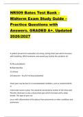 NR509 Bates Test Bank &ndash;  Midterm Exam Study Guide &ndash;  Practice Questions with  Answers&period; GRADED A&plus;&period; Updated  2026&sol;2027 