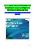 TEST BANK for Primary Care Geriatrics &ndash; Comprehensive Exam Questions&comma; Case Studies & Verified Answers for Elderly Care