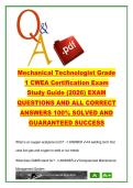CWEA Mechanical Technologist Grade 1 Exam 200&plus; Questions & Answers &lpar;2026&rpar; &ndash; Pumps&comma; Electrical&comma; Safety&comma; Maintenance&comma; Calculations &lpar;MT Grade 1&rpar; &ndash; Water Technology