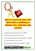 NUR 611 Exam 2 120&plus; Questions & Answers &lpar;2026&rpar; &ndash; Neurology&comma; Immunology&comma; Inflammation&comma; Stroke&comma; Autoimmune Disorders &lpar;NUR611&rpar;
