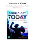 Instructor's Manual for Criminology Today&colon; An Integrative Introduction&comma; 10th edition by Frank Schmalleger&comma; Chapter 1-16 &vert; All Chapters