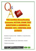 PCE Breastfeeding Counselor Exam 150&plus; Questions & Answers &lpar;2026&rpar; &ndash; Lactation&comma; Milk Production&comma; Infant Feeding&comma; Breastfeeding Support &lpar;PCE CBC&rpar;