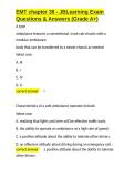 EMT chapter 38 - JBLearning Exam Questions & Answers &lpar;Grade A&plus;&rpar;&period;docx