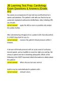 JB Learning Test Prep Cardiology Exam Questions & Answers &lpar;Grade A&plus;&rpar;&period;docx