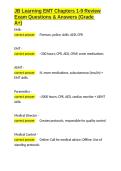 JB Learning EMT Chapters 1-9 Review Exam Questions & Answers &lpar;Grade A&plus;&rpar;&period;docx