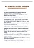 THE GREAT GATSBY QUESTIONS AND CORRECT ANSWERS 100&percnt; VERIFIED 2026-2027&excl;&excl;