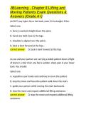 JBLearning - Chapter 8 Lifting and Moving Patients Exam Questions & Answers &lpar;Grade A&plus;&rpar;&period;docx
