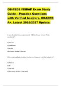 OB-PEDS FISDAP Exam Study  Guide &ndash; Practice Questions  with Verified Answers&period; GRADED  A&plus;&period; Latest 2026&sol;2027 Update&period; 