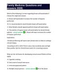 Family Medicine Questions and answers 2026&rpar;
