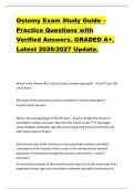 Ostomy Exam Study Guide &ndash;  Practice Questions with  Verified Answers&period; GRADED A&plus;&period;  Latest 2026&sol;2027 Update&period; 