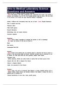 Intro to Medical Laboratory Science Questions and Answers